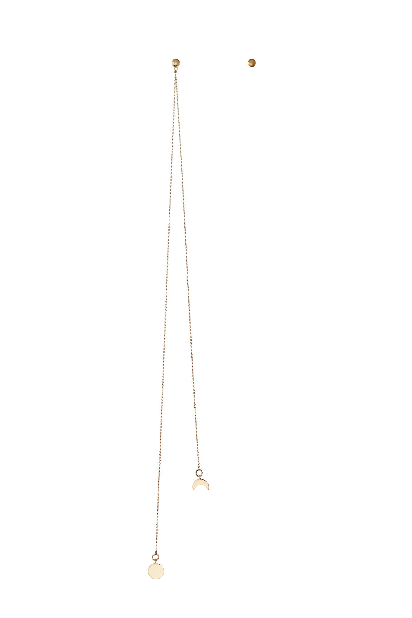 The Code Gold Chained Half Moon Earrings