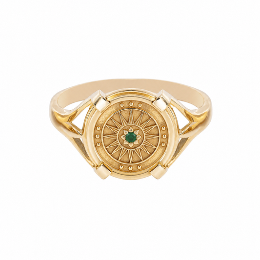 Core Posy Ring w Emerald